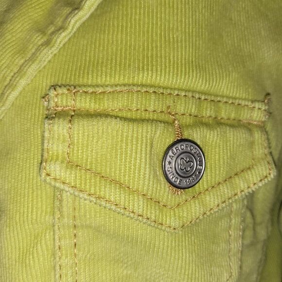 Lime Green Aeropostale Corduroy Jacket (XL) - Picture 4 of 7